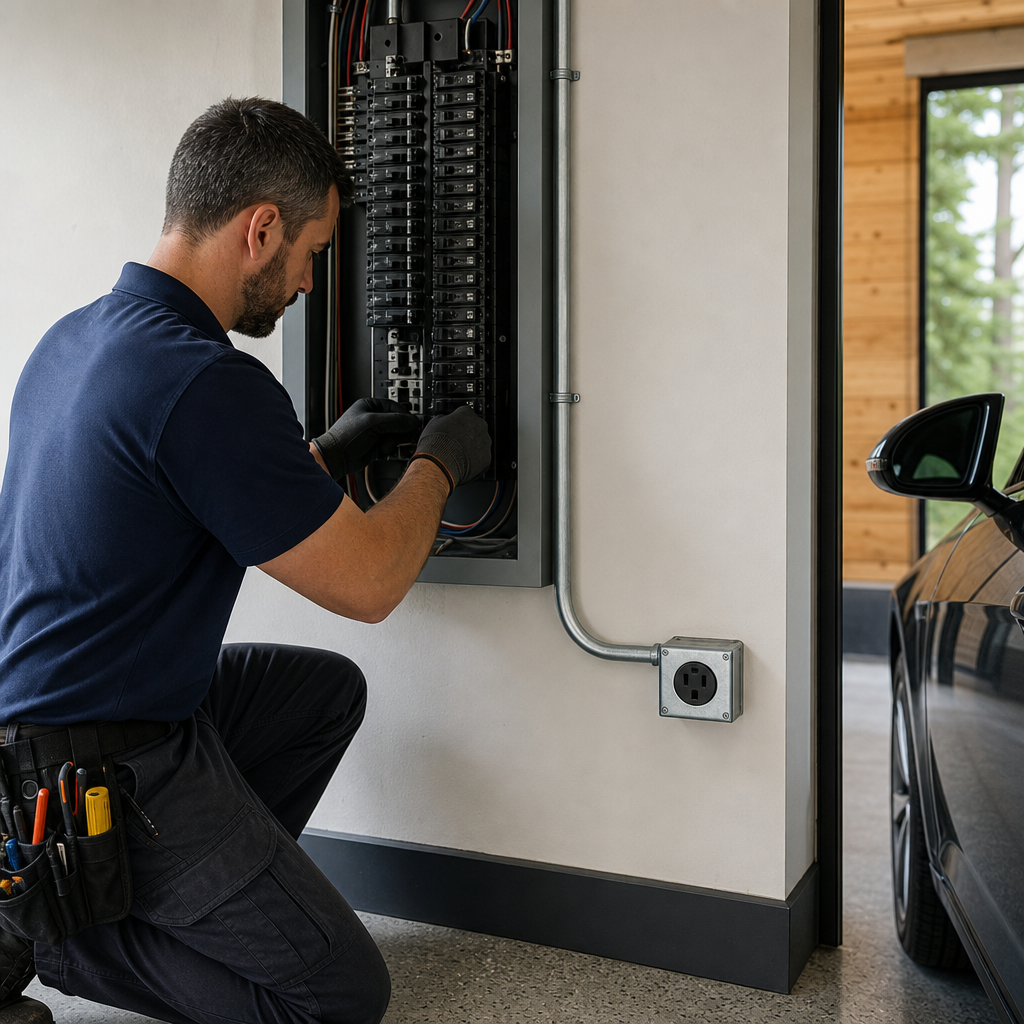 EV Charging Outlet NEMA 14-50 — Garage, Panel-Adjacent