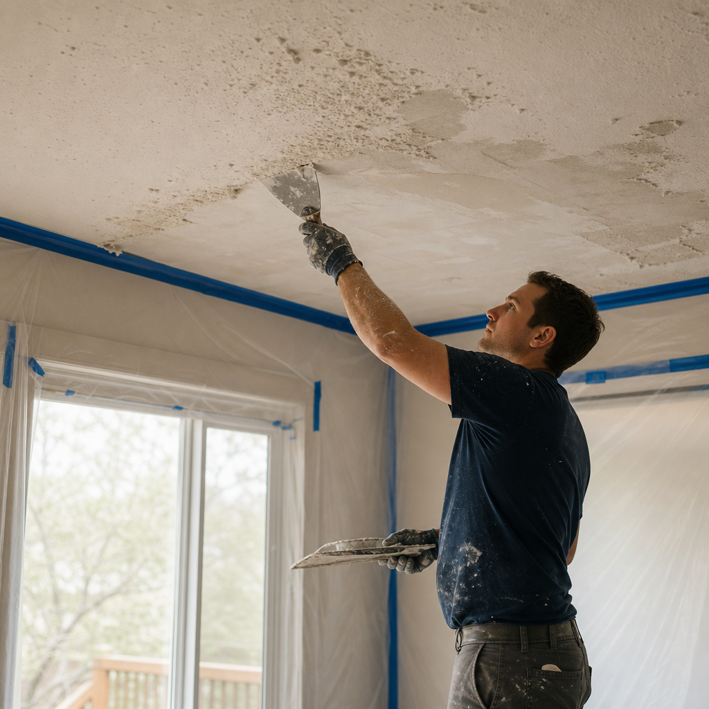 Popcorn Ceiling Removal - One Room