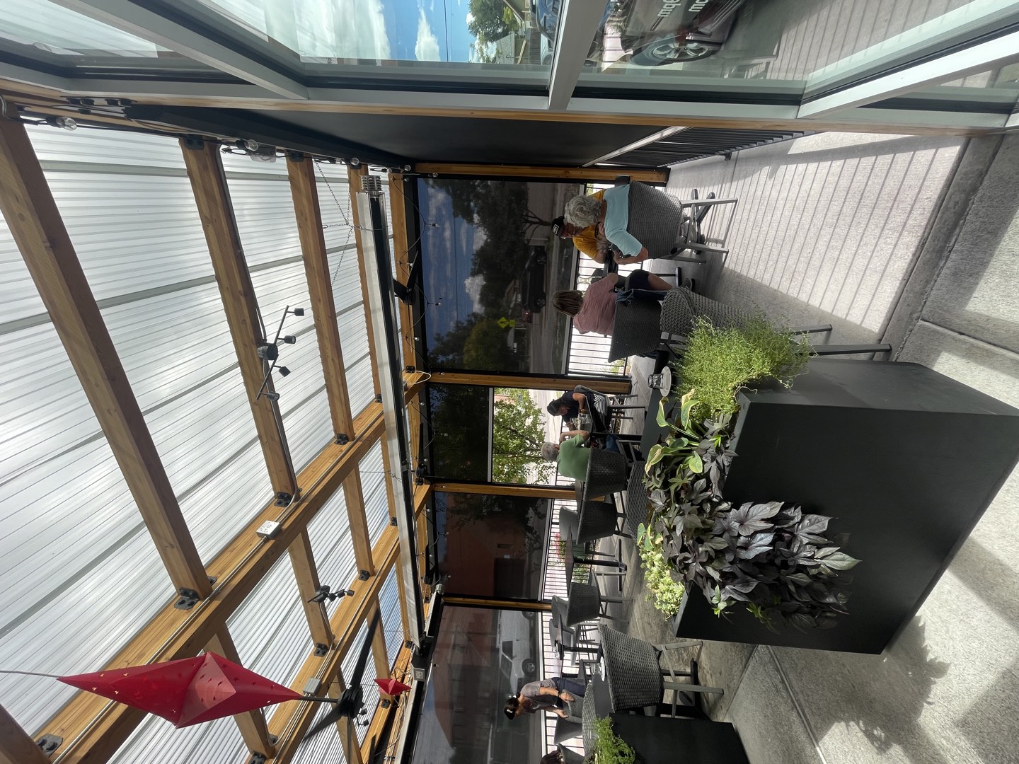 Timber pergola structure during the patio build